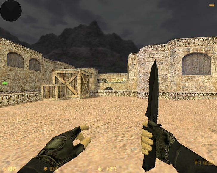 КС 1.6 Black Edition (чёрная) — Чёрный нож на de_dust2